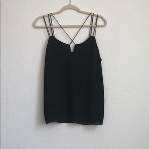 Naked Zebra Black Tank Top Cami with Three Straps